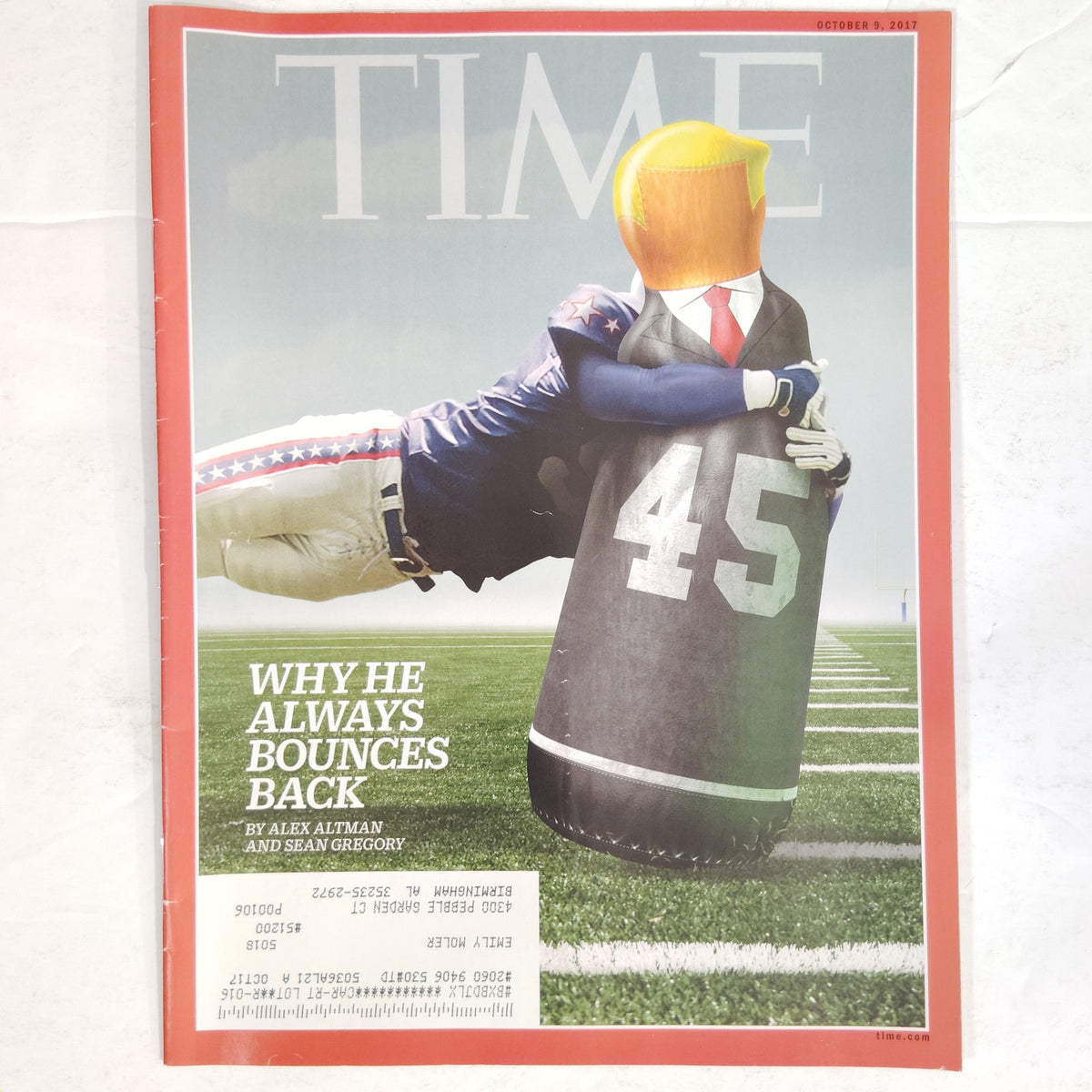 TIME Magazine October 9 2017 Why He Always Bounces Back Trump Dummy Cover