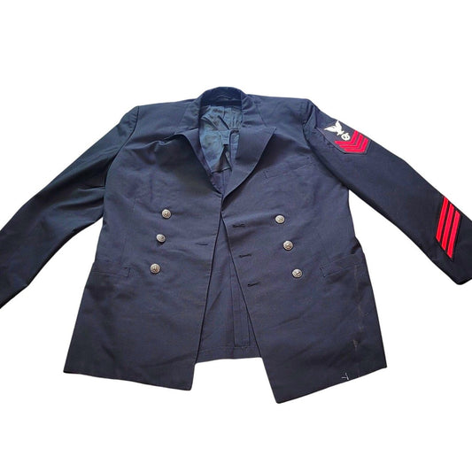 1973 U.S. Navy Data Processing Technician First Class Dress Blue Jacket – 44 X-Long, EUC
