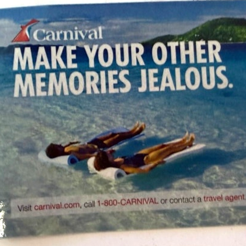 Carnival Cruise Line Flexible Magnet Make Your Other Memories Jealous 3 × 2‑1/2"