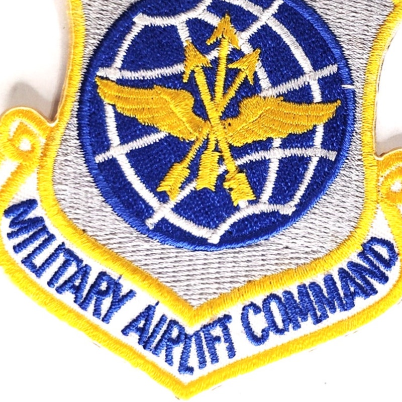 Vintage USAF Military Airlift Command Patch MAC Globe Wings 3" Sew‑On