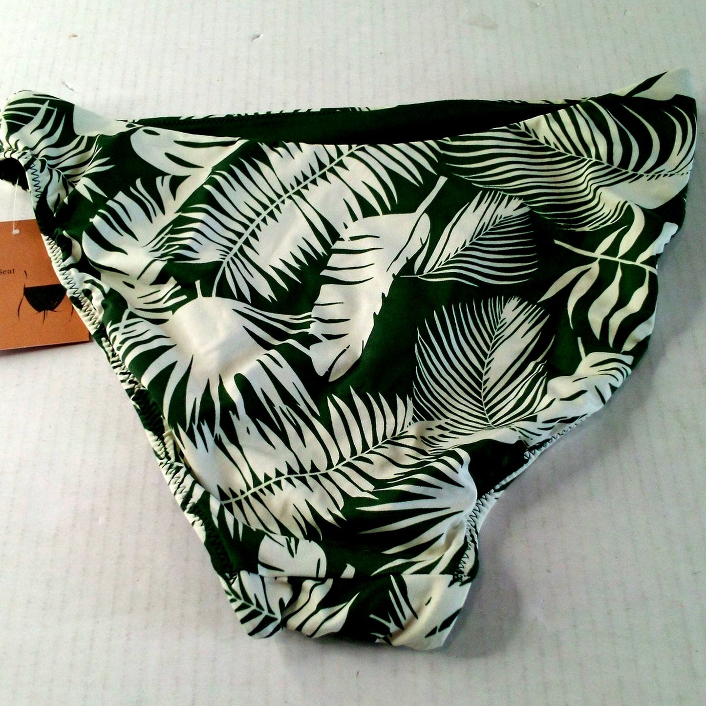 Reversible Shade & Shore MD. Reversible Palm Print High‑Leg Bikini Bottom Green