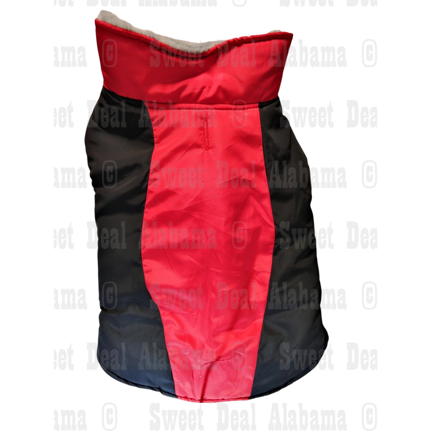 Waterproof Fleece Dog Coat – Red Winter Jacket for Small Dogs, Size M