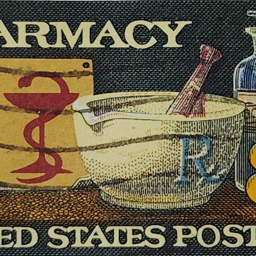 1972 US 8c Pharmacy Anniversary Stamp #1473 Used Cancelled Apothecary