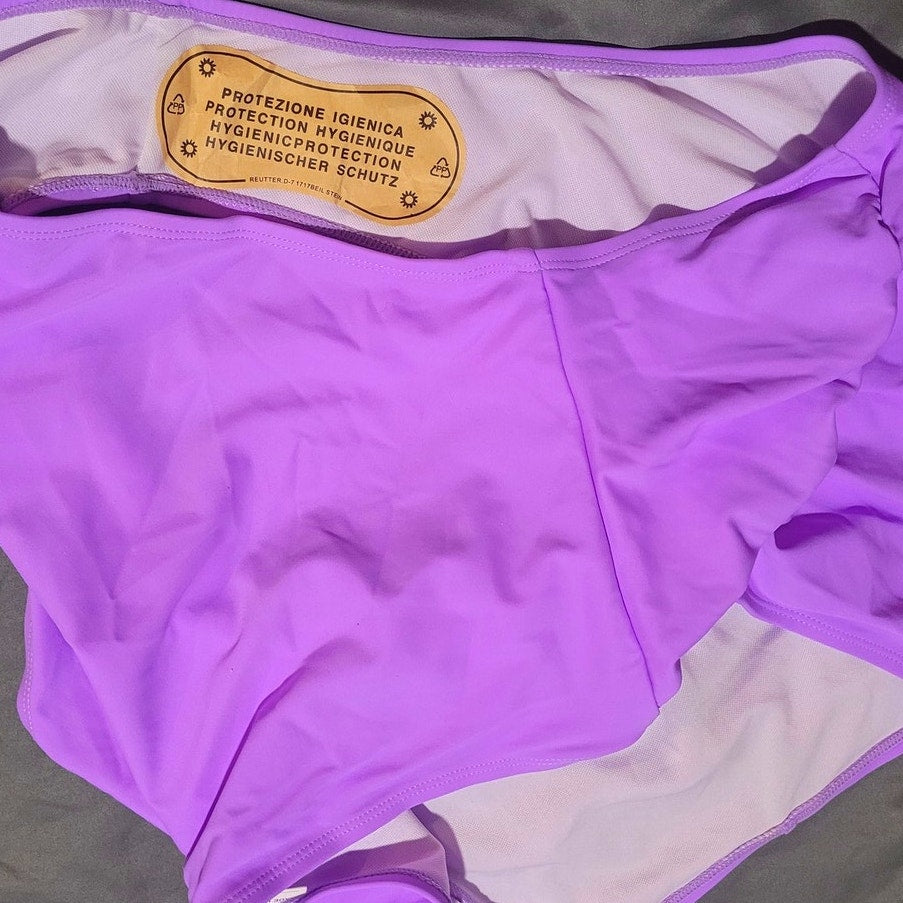 Sovoyontee Two Piece Tankini Flowy Swim Dress Tummy Control w/ Shorts Purple 4XL