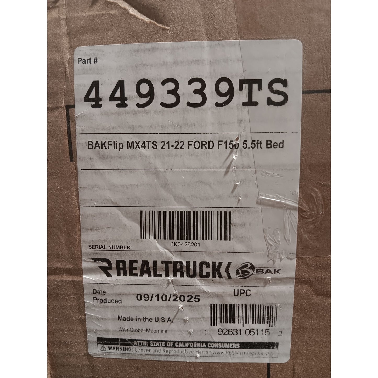 RealTruck BAK MX4 TS Hard Folding Tonneau Cover for 2021–2025 Ford F150 5'6" Bed