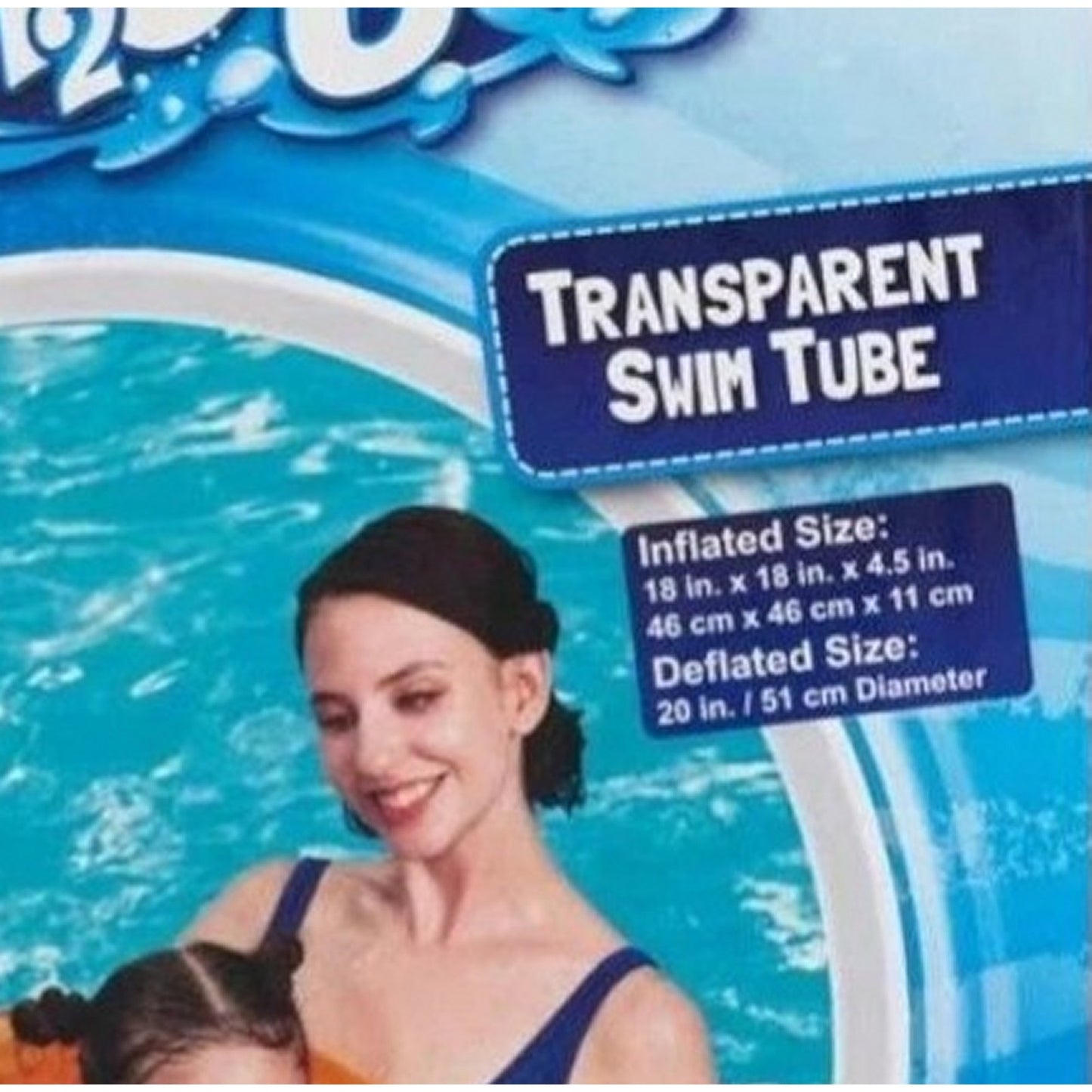 Bestway H2O GO! Transparent Orange Swim Tube – Ages 3–6, Kids 20"D Pool Float