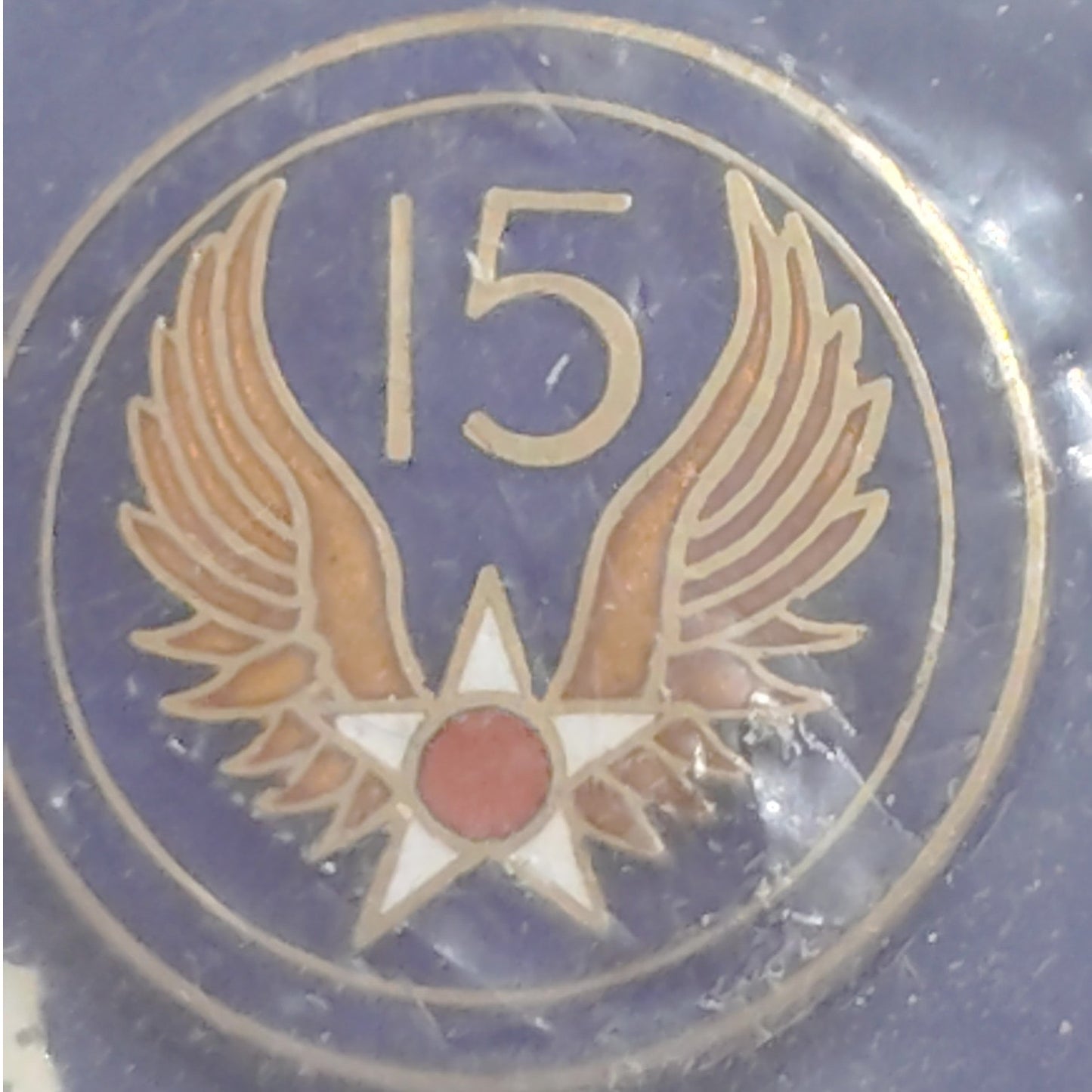 15th Air Force Pin – WWII‑Style Winged Star – 1"D Hat, Lapel, Brooch Novelty Pin