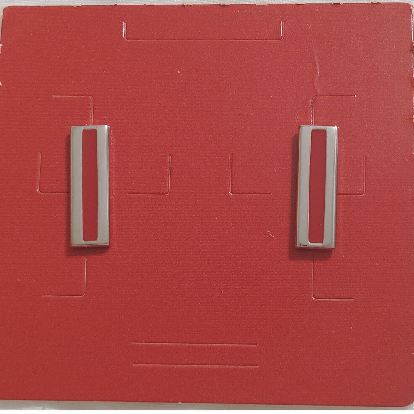 Ira Green USMC WO5 Collar Devices – Red‑Stripe No‑Shine Silver Bar – 1 Pair