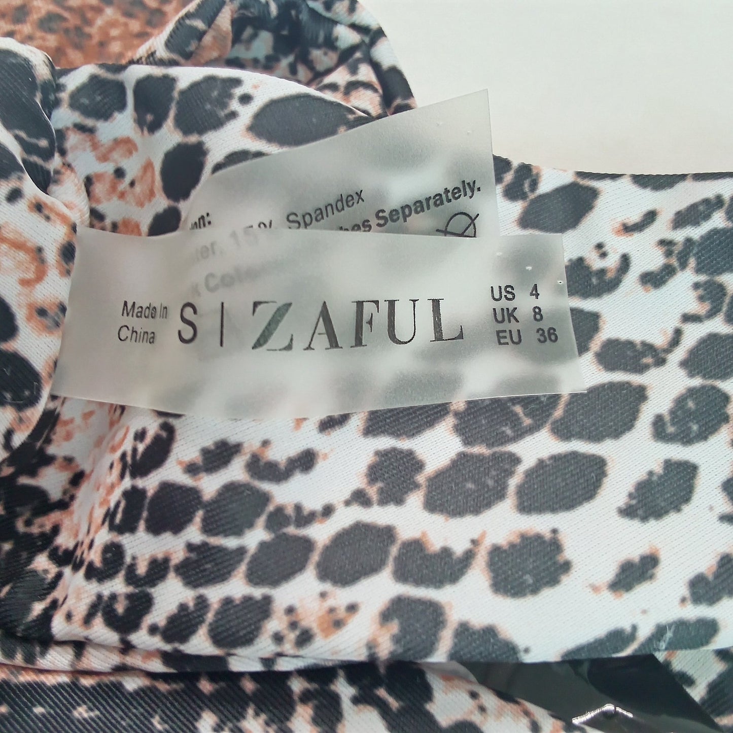 Zaful Snakeskin High Cut V Front Bikini Bottoms Women’s Small Black Orange