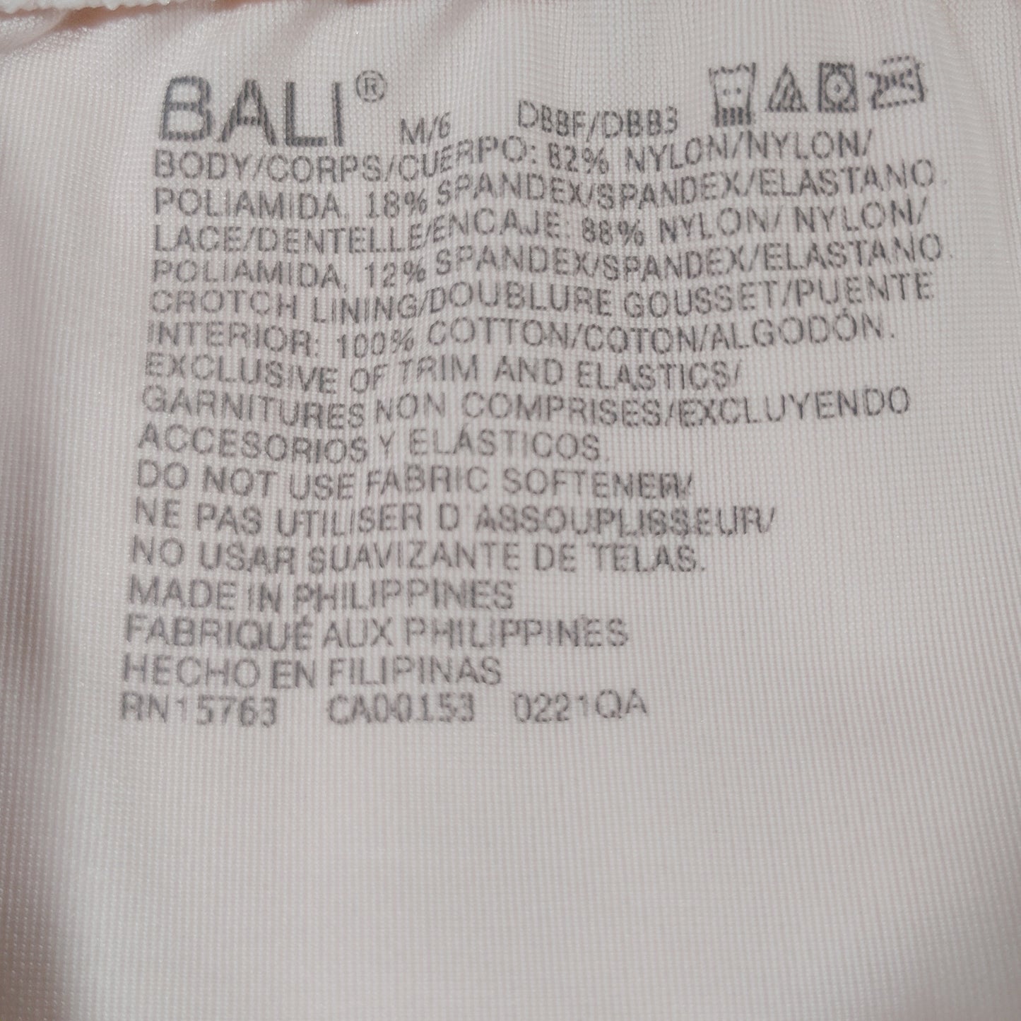 Bali Double Support Brief Panty Set – 3 Pack – Size M/6 - Multi-Colors