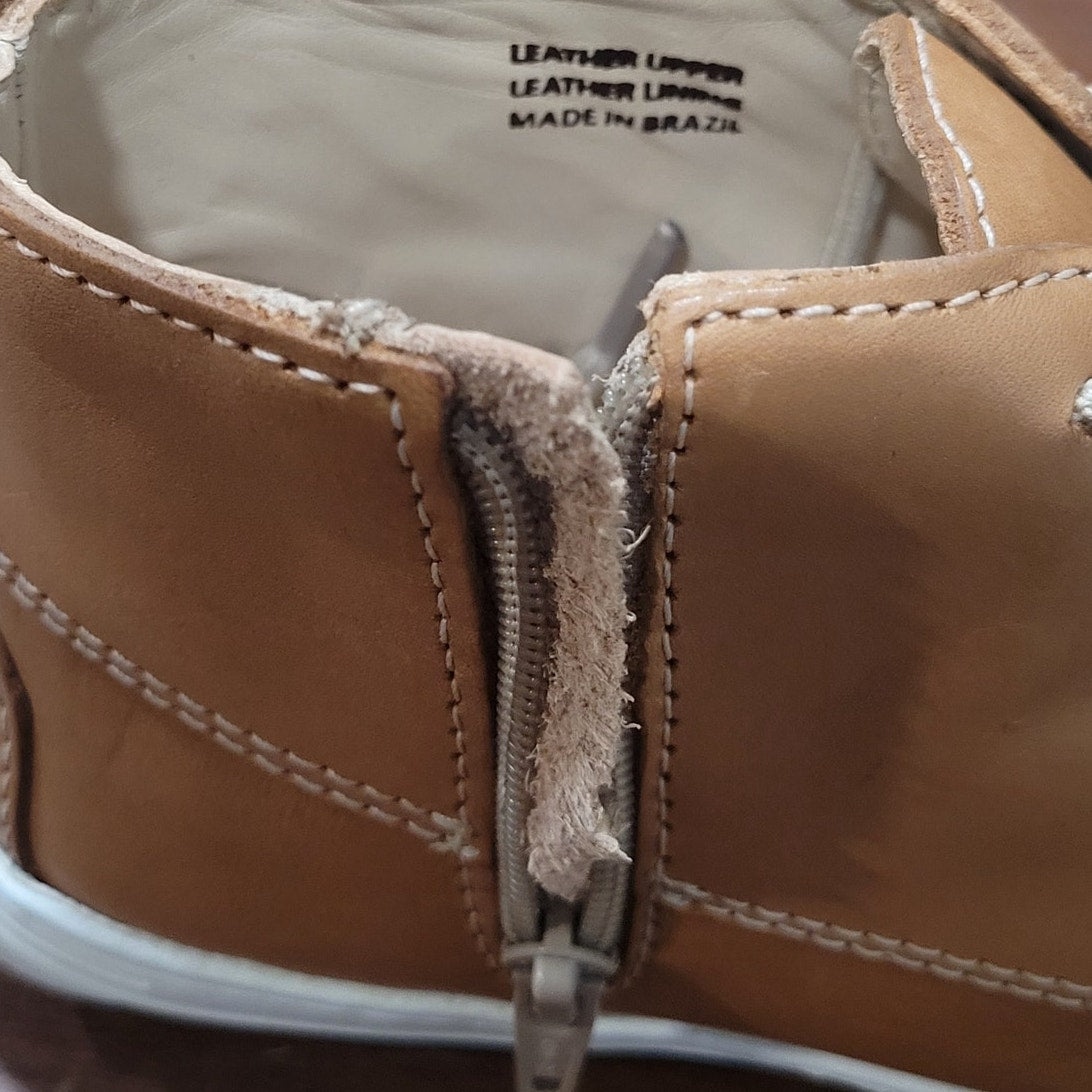 Marc Joseph New York Kids Tan Leather Ankle Boot – Star Detail, Size 13