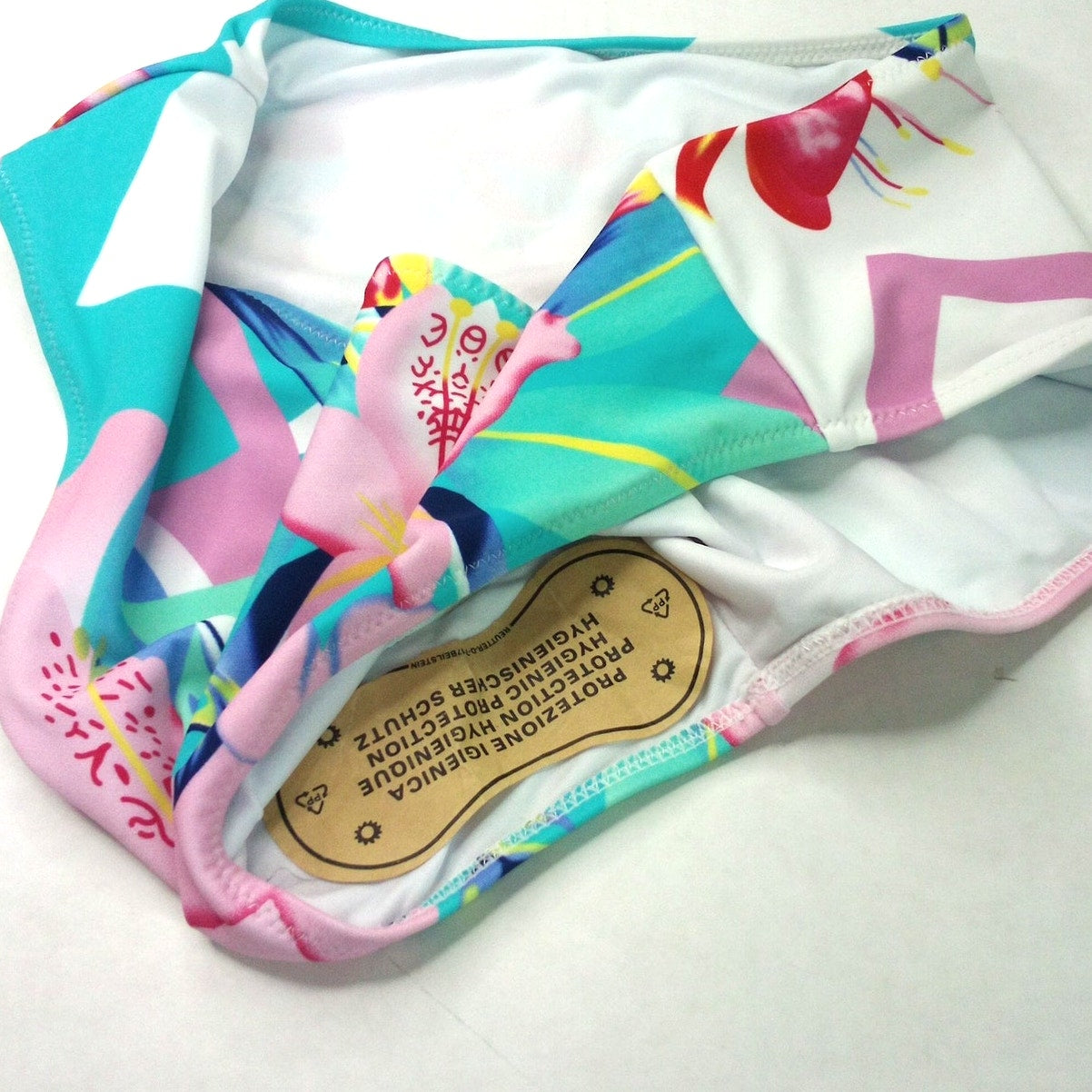 High‑Waisted Bikini Bottoms Women’s Size M Multicolor Floral Pattern