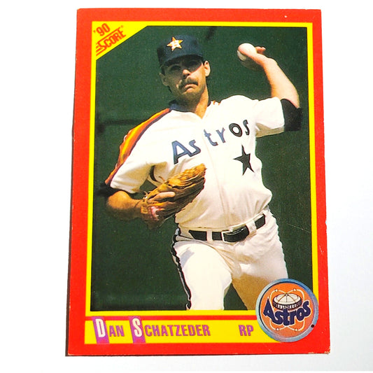 1990 Score Dan Schatzeder #418 Houston Astros Relief Pitcher MLB Baseball EX