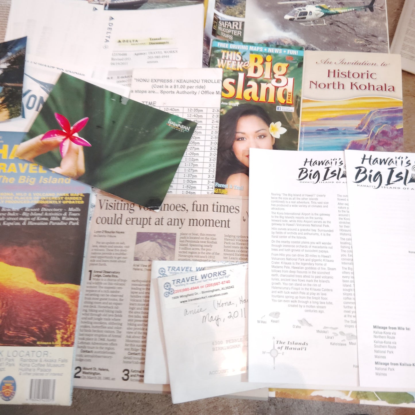 Kona Hawaii Ephemera Collection - Travel Guides & Brochures from May 2011 Trip