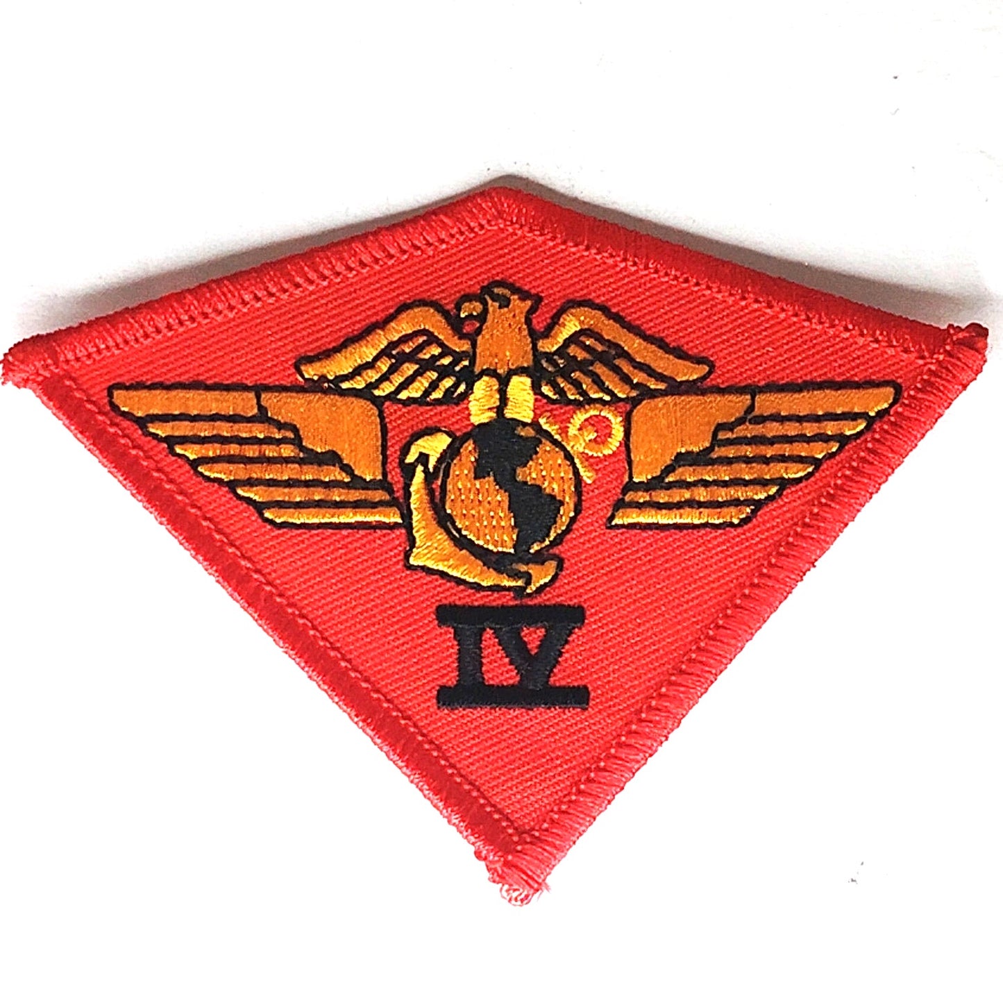 USMC 4th Marine Aircraft Wing Patch Red Diamond 3‑3/4" × 2‑7/8" Novelty Patch