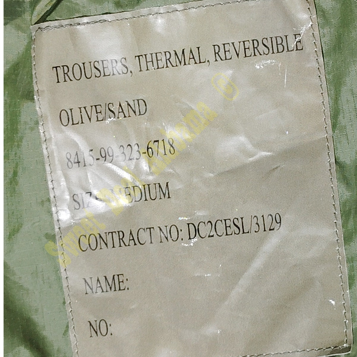 British Military - Bag Used For Thermal Trousers, 8" x 6" x 3.25" (Bag Only) ODG