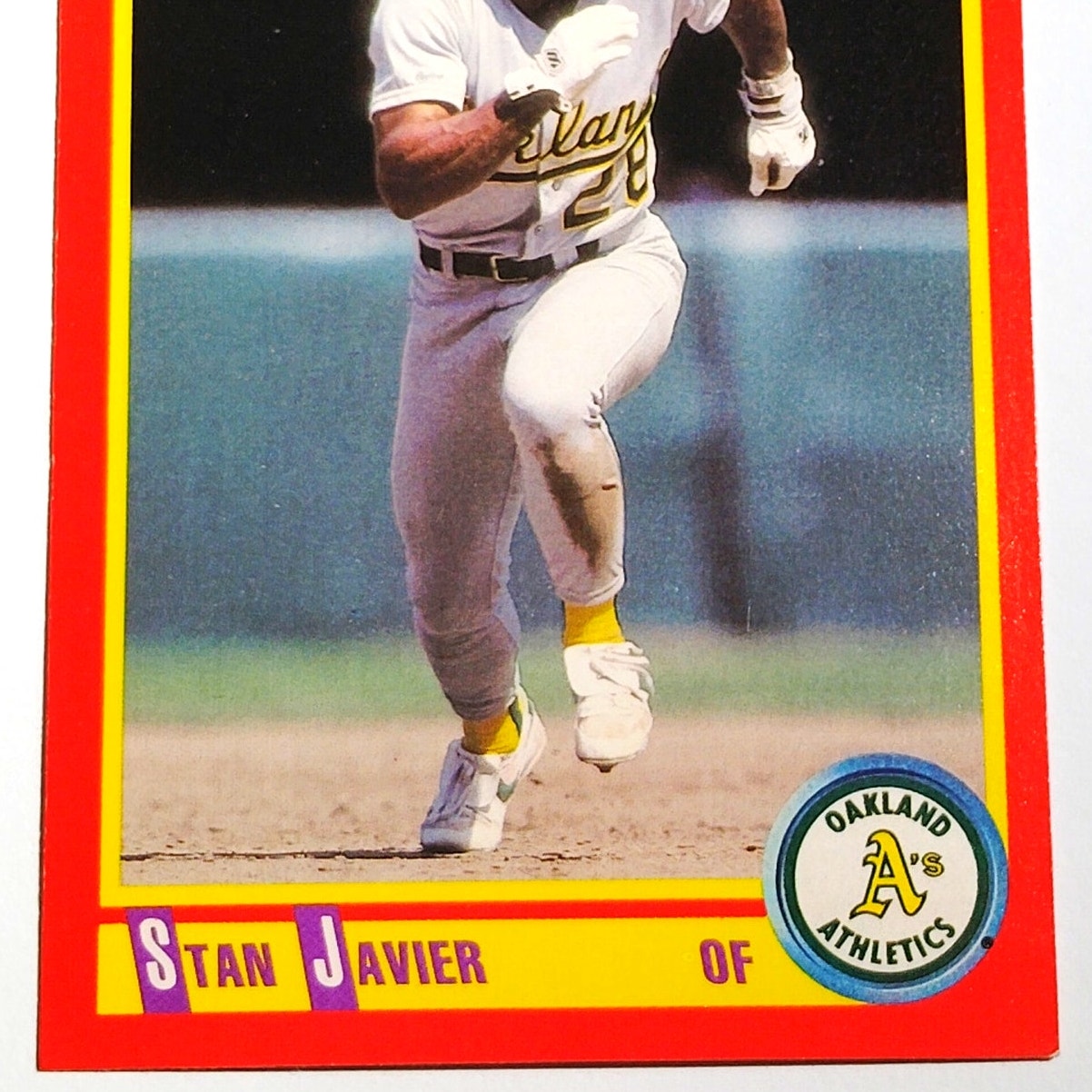 1990 Score Stan Javier #394 Oakland Athletics Outfielder MLB Baseball EX