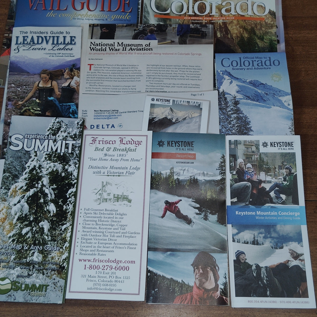 Colorado Travel Ephemera Lot - Keystone Vail Frisco Leadville Souvenirs 2010-11