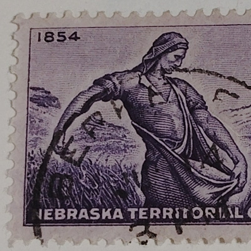 1954 3¢ Nebraska Territorial Centennial Stamp – Scott #1060 – Pioneer & Oxen