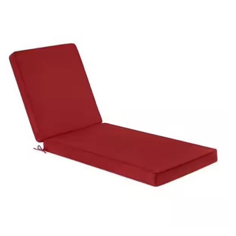 Double Welt 2‑PC Chaise Lounge Cushions, Chili,  26x80x4 -Seat 49" Back 31"