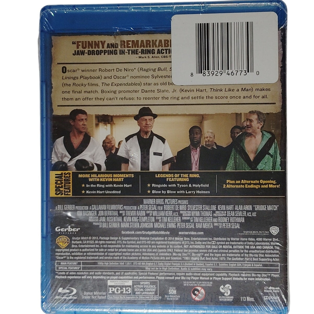 Grudge Match (2013) [Blu-ray] Robert De Niro Sylvester Stallone Peter Segal