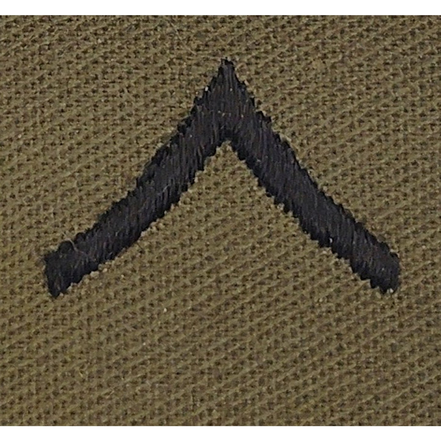 US Army PV2 E‑2 Rank Patch Pair Subdued ODG 4‑1/4" × 1‑1/2" Raw‑Edge Vintage