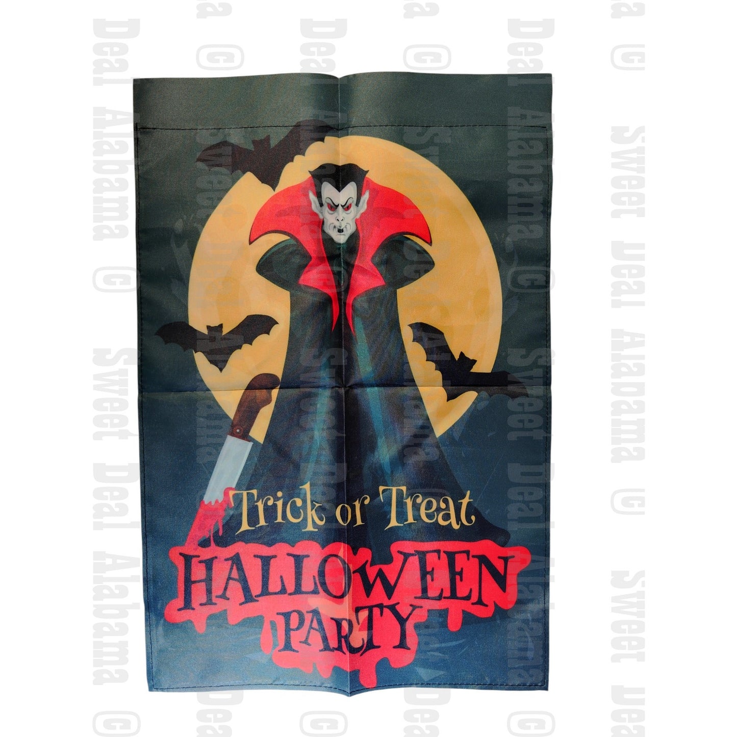 Halloween Vampire Garden Flag – 12.5" x 18" Double-Sided Seasonal Yard Décor