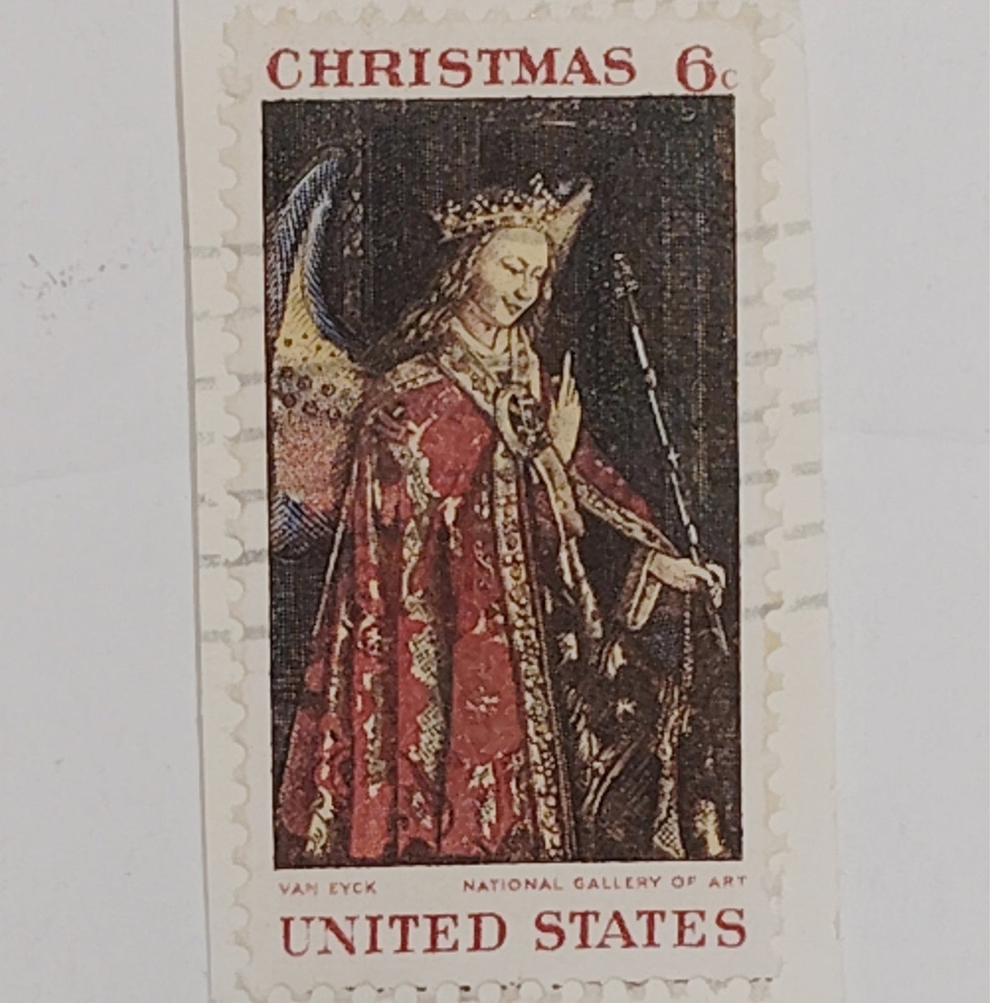 1968 Angel Gabriel Christmas Stamp – 6¢  Used – Van Eyck – Scott #1363 – USPS