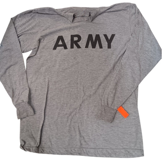 U.S. Army IPFU PT Shirt - Long Sleeve - Reflective Logo - EUC Made in U.S.A. Lrg