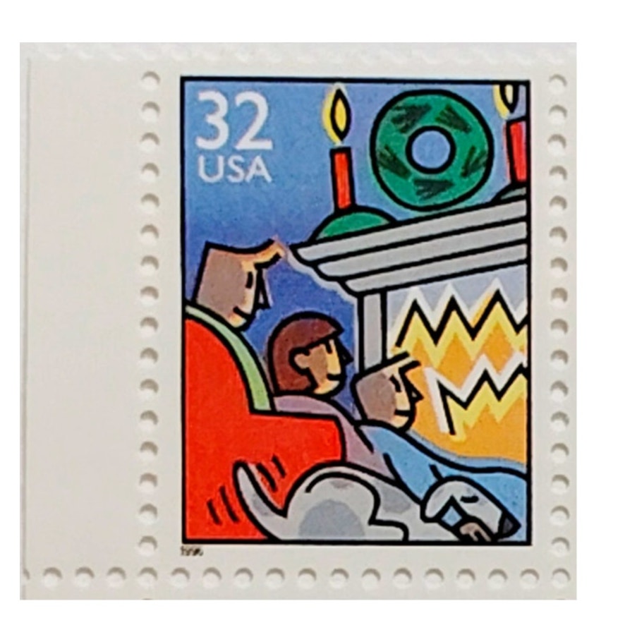 Block of 4 – 1996 USA 32¢ Christmas Family Scenes MNH Scott 3111a Set