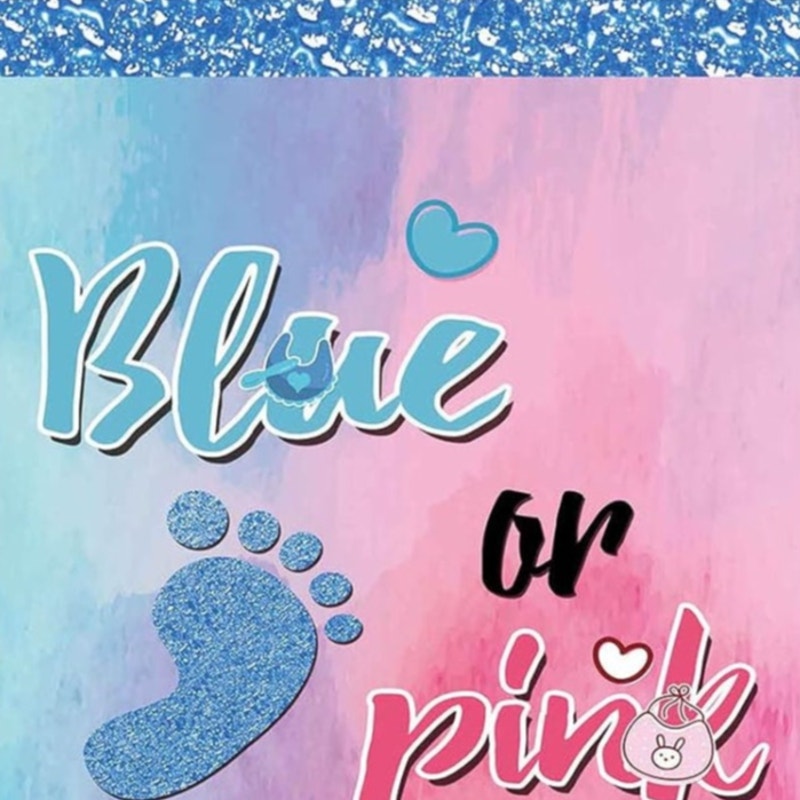 Gender Reveal Pink or Blue Banner 72.8" × 35.4" Baby Shower Party Decor