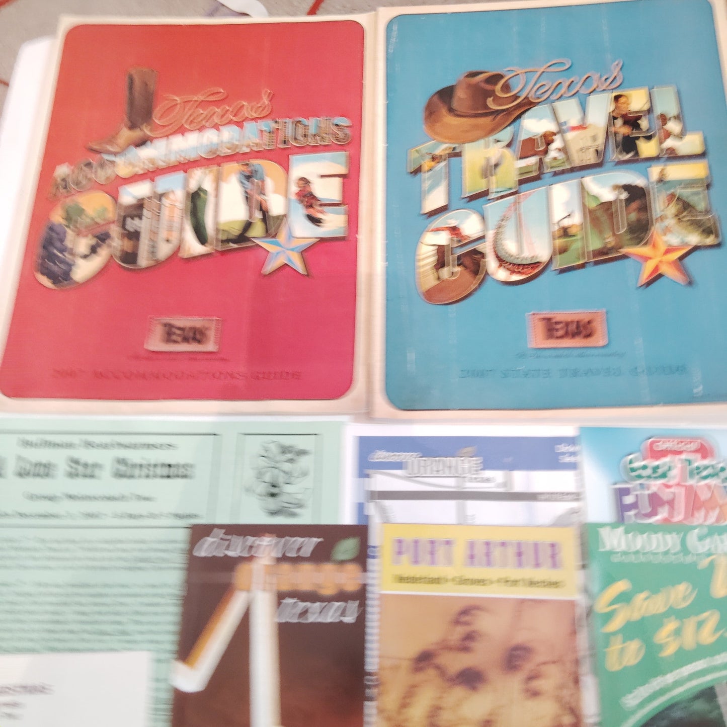 Vintage Texas Ephemera Lot - Travel Brochures, Postcards, Maps, Guides 2006/2007