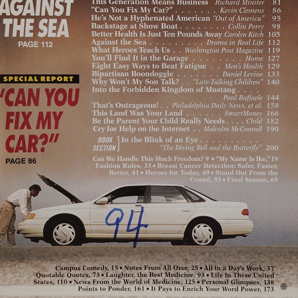 Reader's Digest October 1997 Vintage Magazine Back Issue - Can You Fix My Car