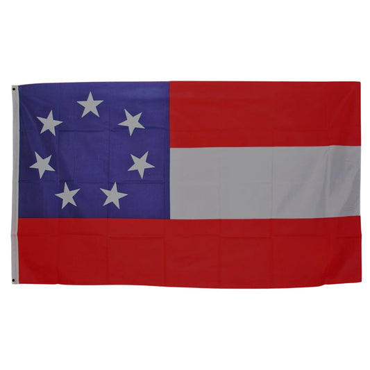 1st National, 7 Stars and Bars Flag, Civil War Era, 3 Ft. x 5 Ft. 100D Poly Flag