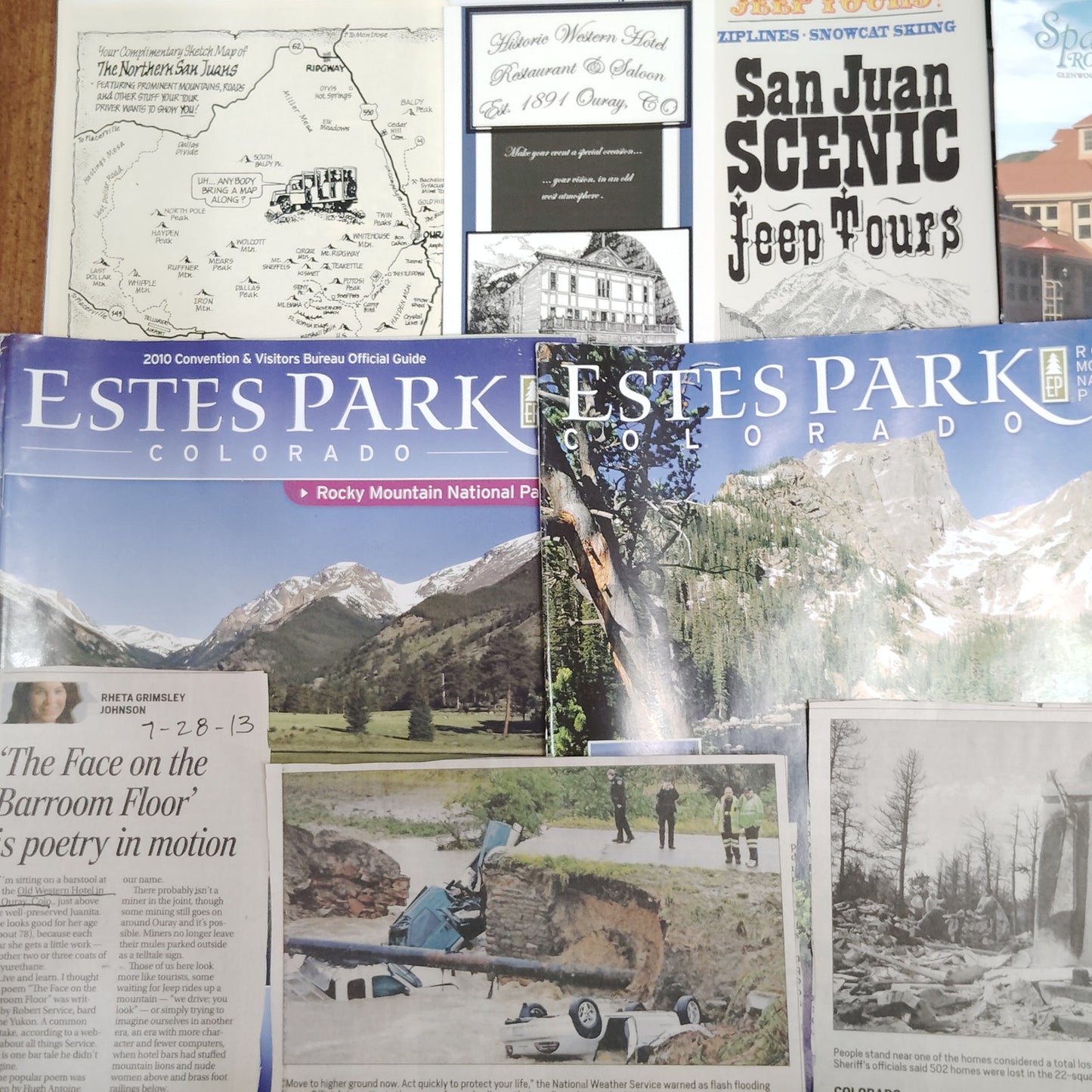 Colorado Rocky Mountain Park Ouray Vacation Ephemera Lot - 2013 Travel Souvenirs
