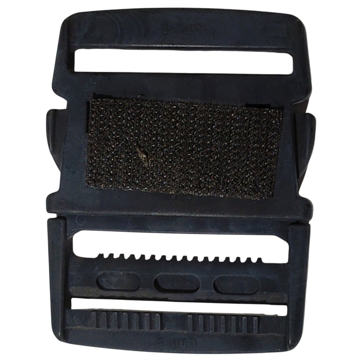 2" Side-Release Quick-Adjust Buckle – Black Plastic, Hook-n-Loop Backing