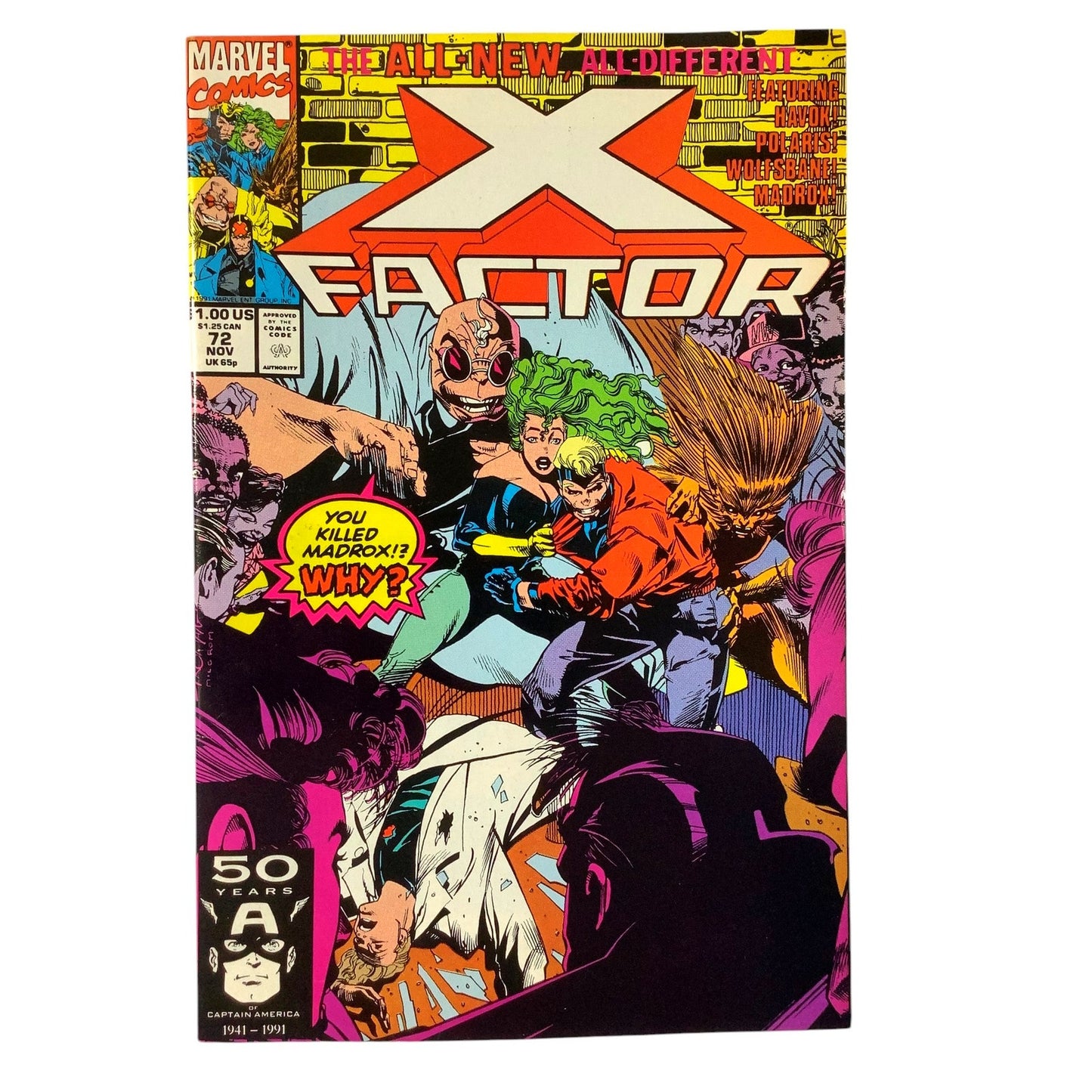 Marvel Comic's X-Factor #72, Multiple Homicide!, Nov 1991, NM 9.4