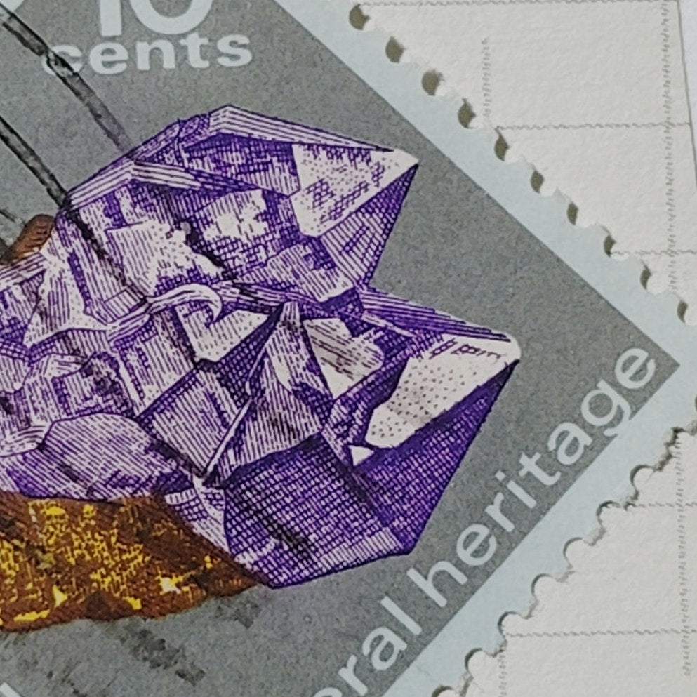 1974 US Postage Stamp Scott #1540 10c Mineral Heritage Amethyst Used Canceled