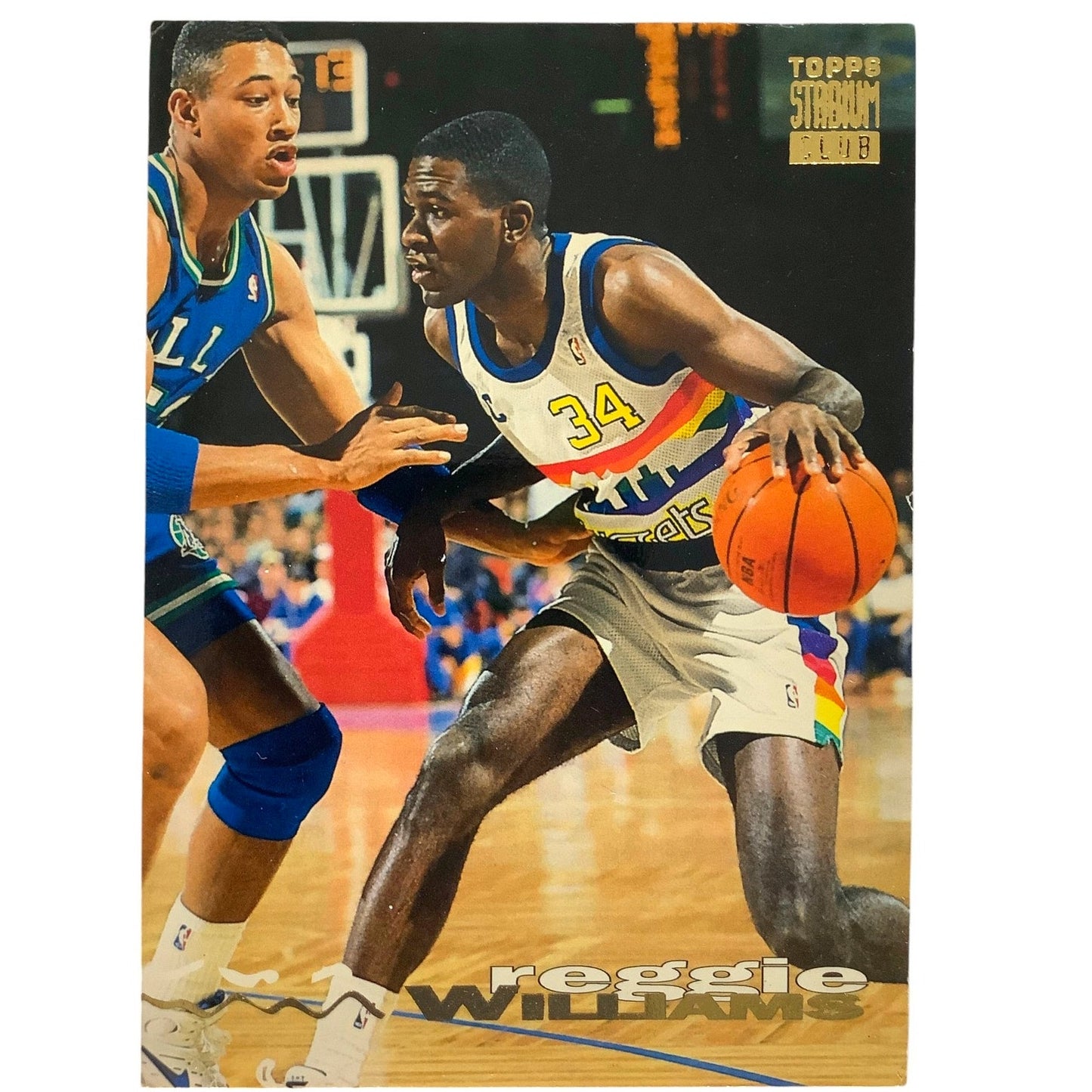 Reggie Williams, Denver Nuggets, 1993 Topps Stadium Club Card 27, EXC