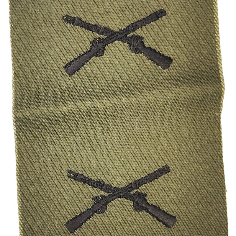 US Army Infantry Branch Patch Pair Subdued ODG 4‑1/8" × 2‑3/4" Sew‑On