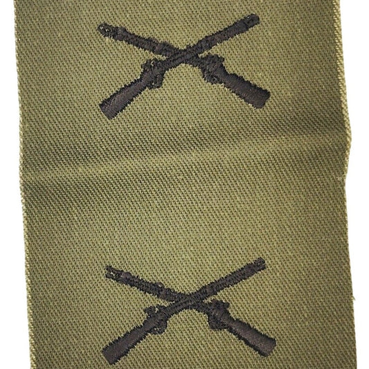 US Army Infantry Branch Patch Pair Subdued ODG 4‑1/8" × 2‑3/4" Sew‑On