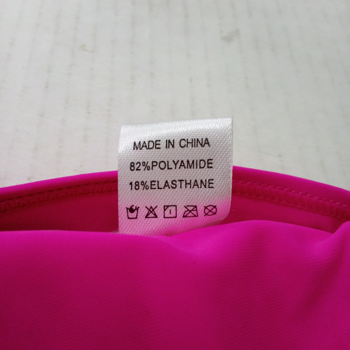 Hot Pink Triangle Bikini Top Size L Adjustable Straps Hook & Eye Swimwear