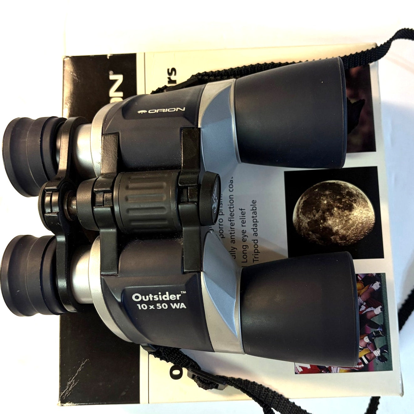 Vintage 1998 Orion Outsider 10x50 Wide‑Angle Binoculars Black Silver Complete Set