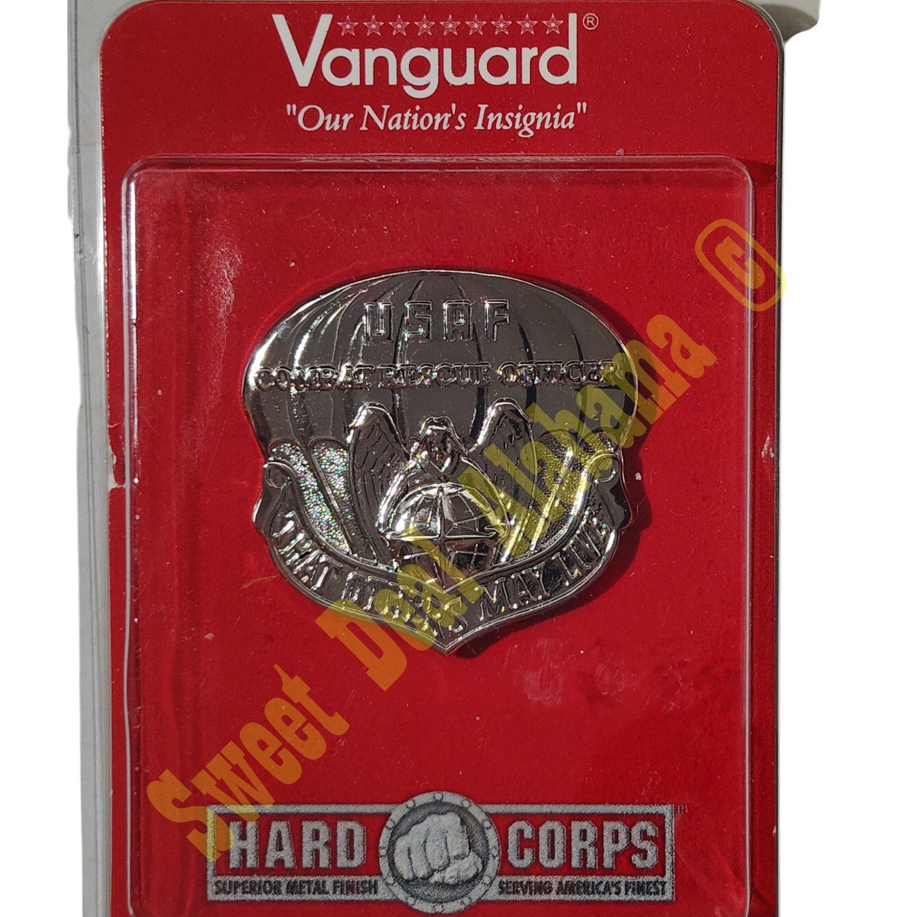 Vanguard USAF Air Force Badge Pin: Combat Rescue Officer, 1-1/2"H x 1-1/2"W, NIP
