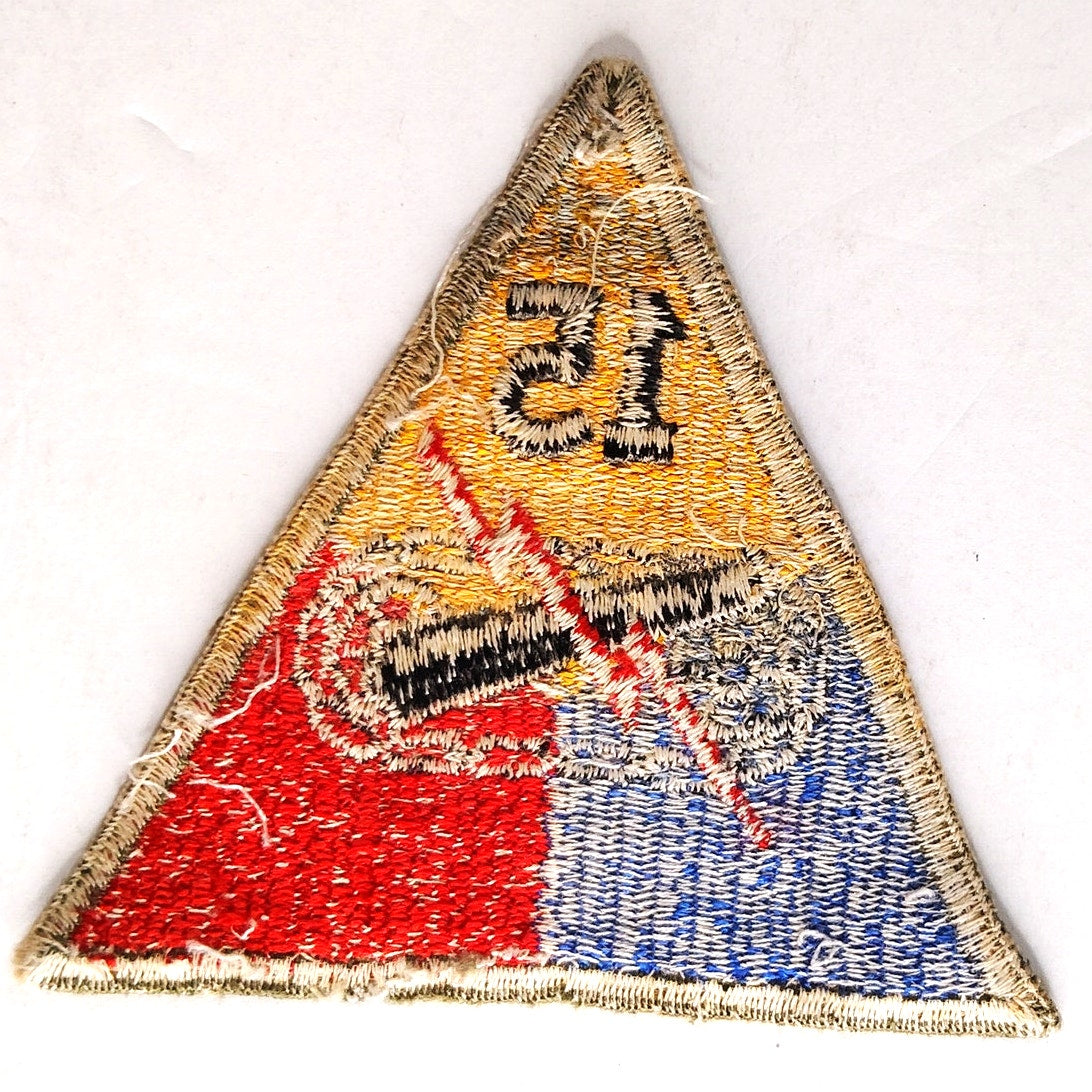 Vintage US Army 15th Armored Division Patch WWII Era 3‑1/2" × 3‑1/4" Sew‑On