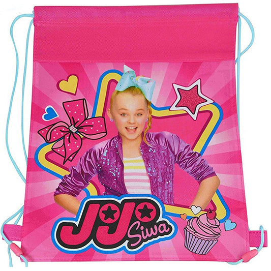 JoJo Siwa 14 Inch Sling Drawstring Cinch Sack Bag Totes Pink- 1PC, Pink, Multi