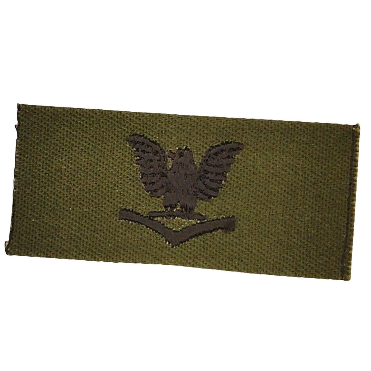 US Navy PO3 E‑4 Subdued Left‑Facing Device ODG Sew‑On Patch 2‑3/8" × 1" Patch