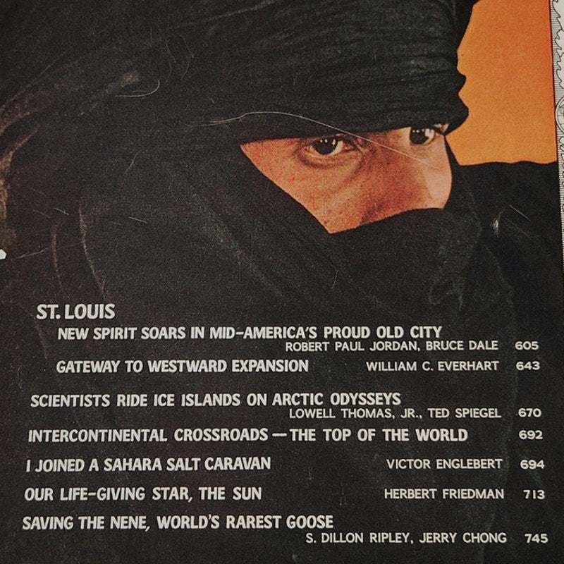 National Geographic – Nov. 1965 St. Louis, Sahara Salt Caravan & Arctic Research