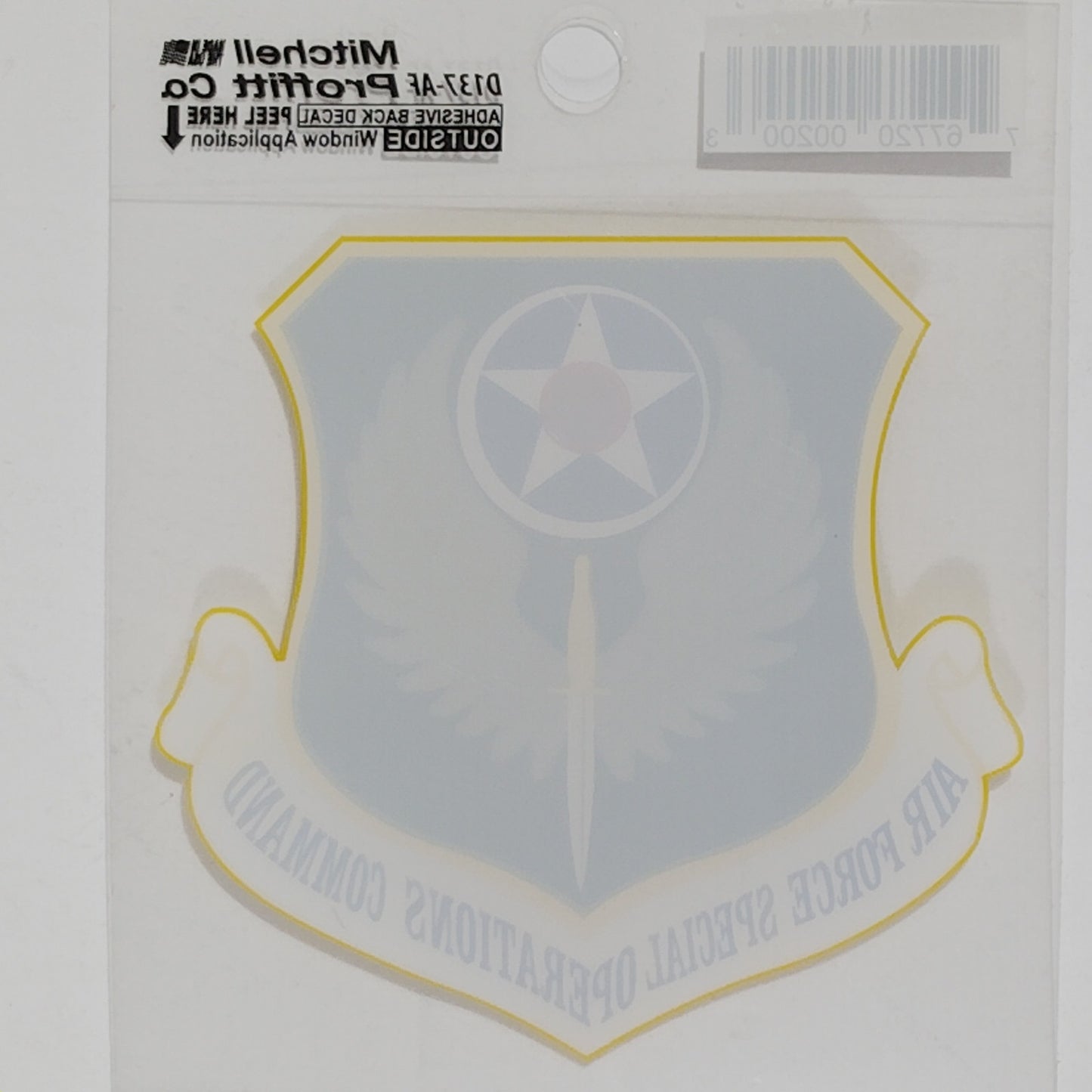 USAF Special Operations Command Decal – 3.5" x 3.25" Mylar Vinyl – D137-AF