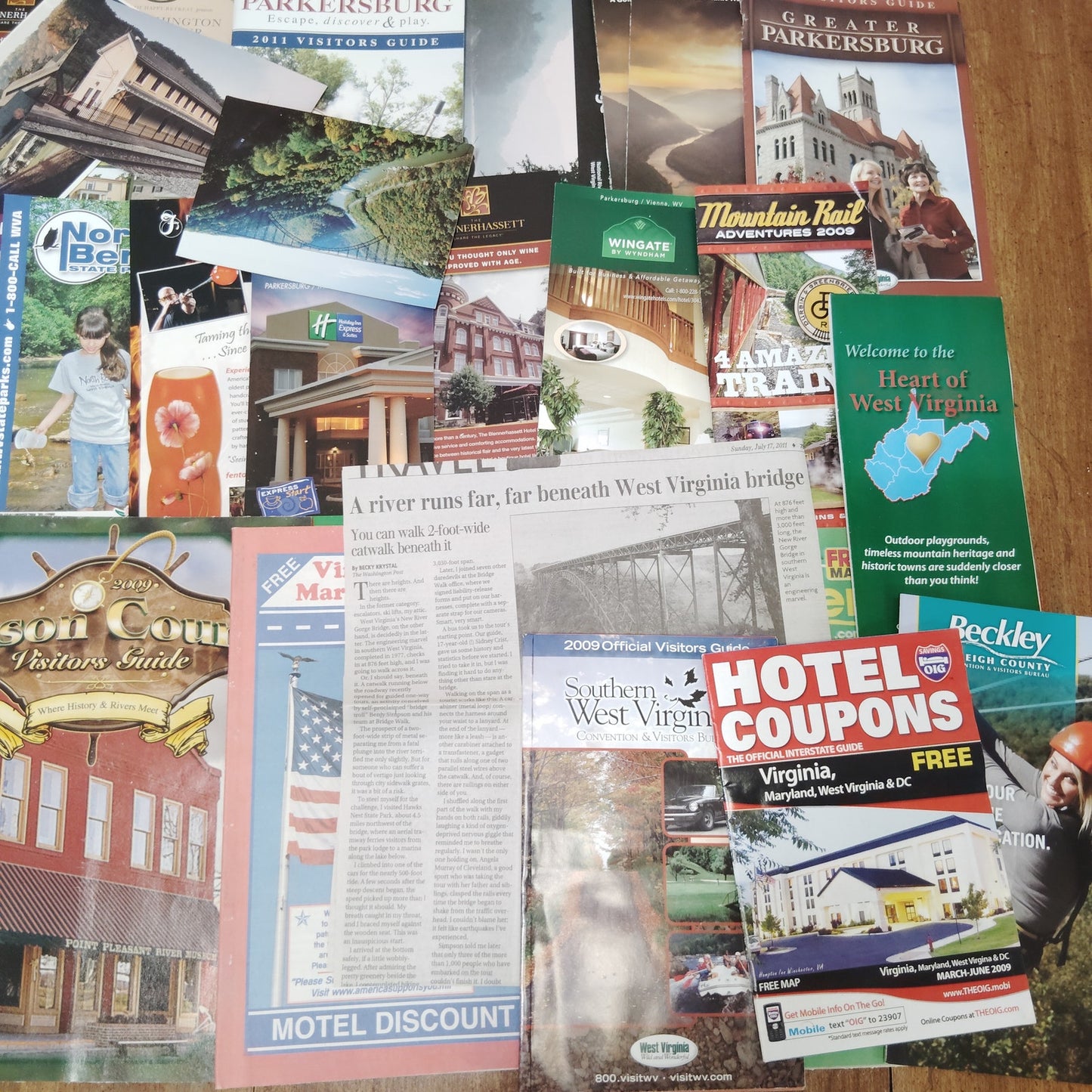 West Virginia Tourism Ephemera Lot - Brochures, Maps, Guides & Clippings